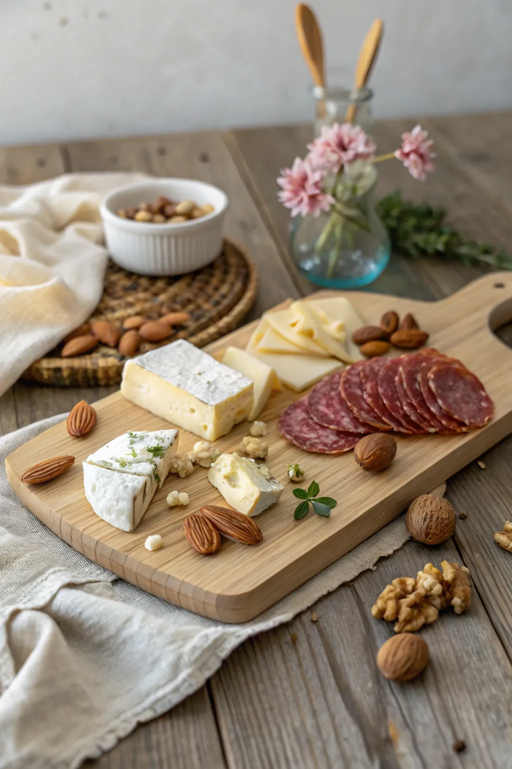 Elevate your gatherings with the timeless charm of a classic cheese and charcuterie board.
