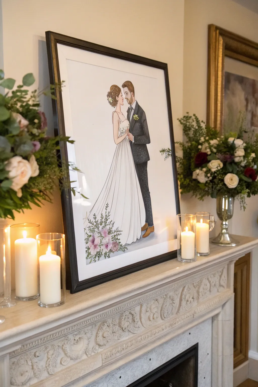 Custom illustrations make for a truly personal wedding gift.