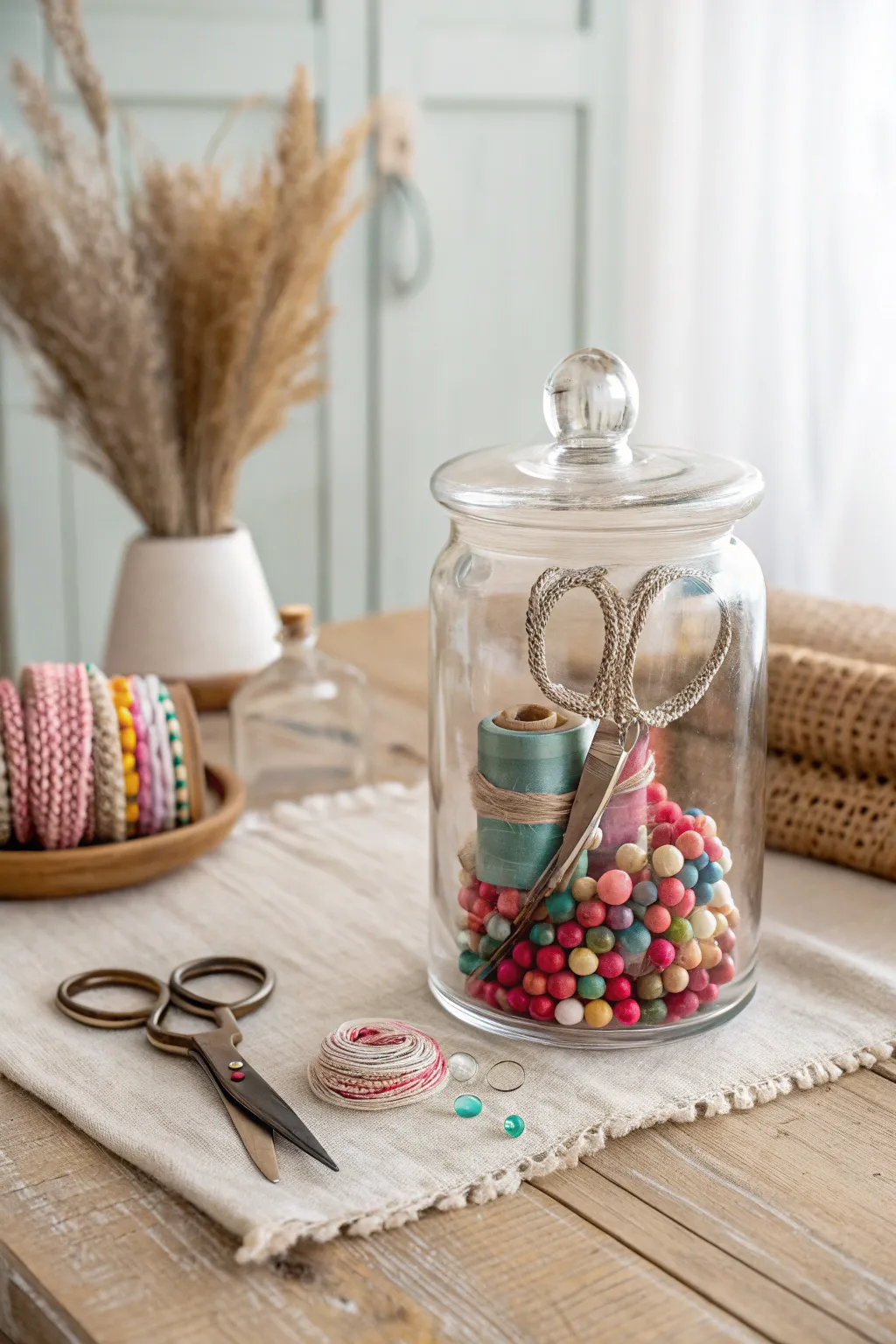 Unleash creativity with this charming Crafting Kit in a Jar – the perfect gift for your artistic friends!