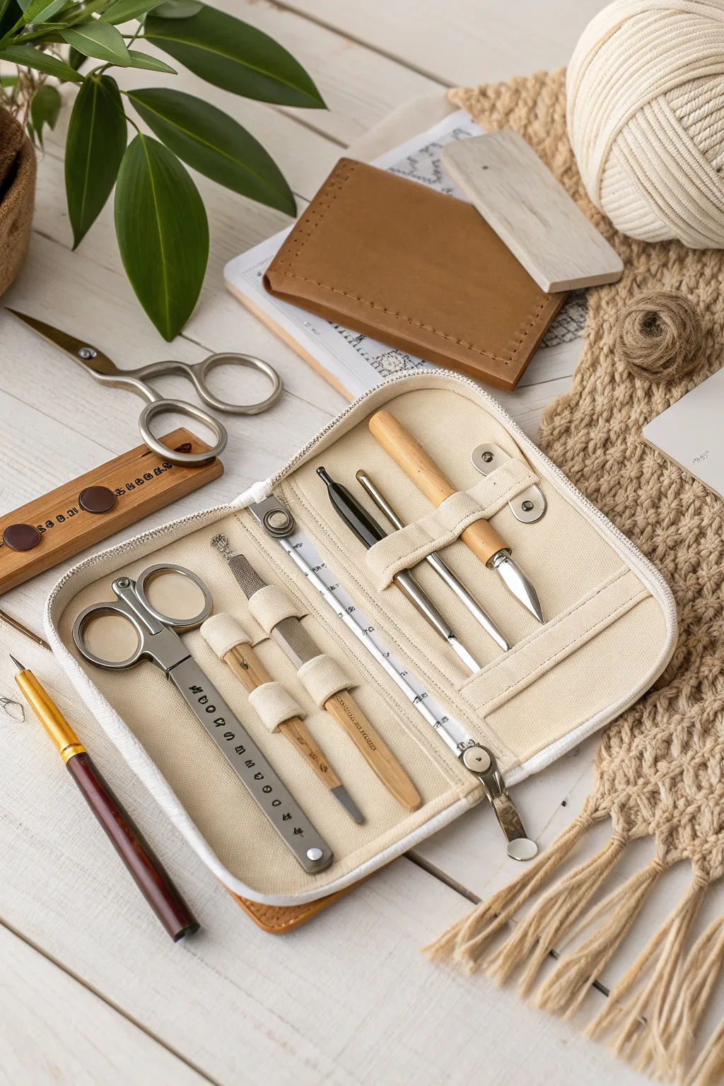 Enhance your crafting journey with this elegant deluxe tool set—where precision meets natural beauty.