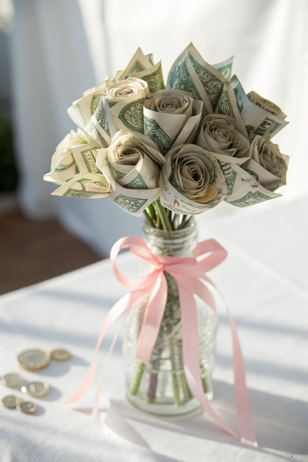 A unique twist on gifting: a money bouquet that blossoms with creativity and charm. 🌸💸