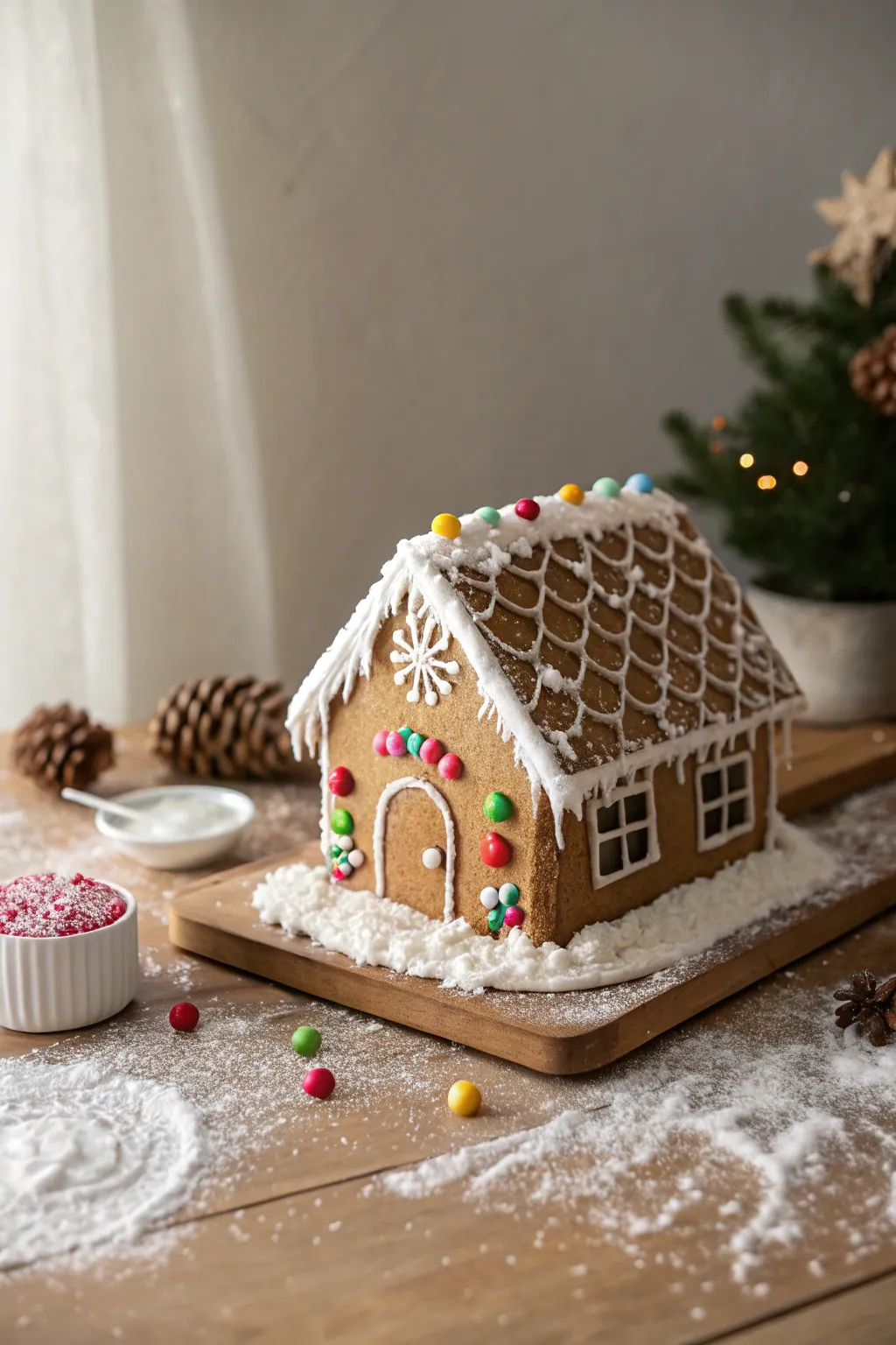 Embrace the festive spirit with a charming gingerbread house, where simplicity meets whimsy.