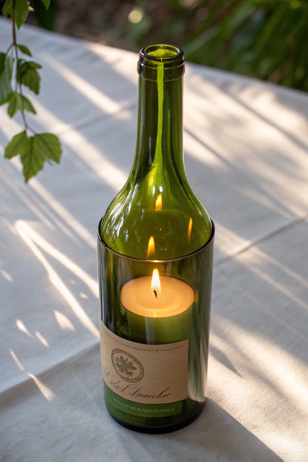Illuminate your space with elegance: upcycled wine bottle candle holders bring a touch of warmth and sustainability to your decor.