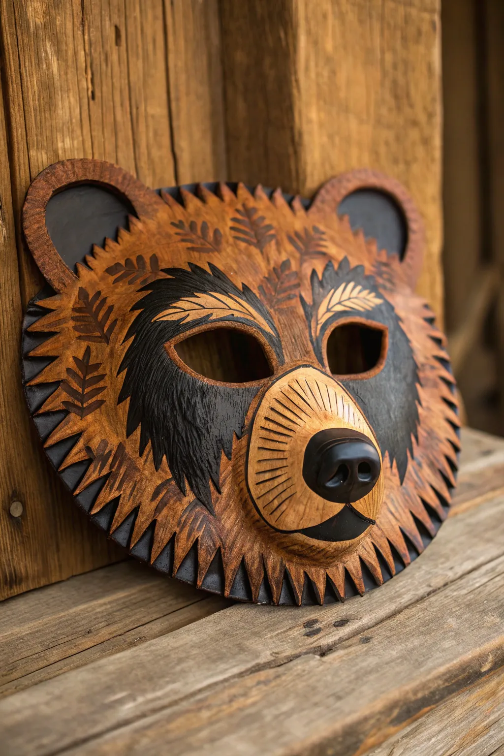 Unleash your inner bear with this beautifully crafted mask—perfect for sparking imagination and adventure!