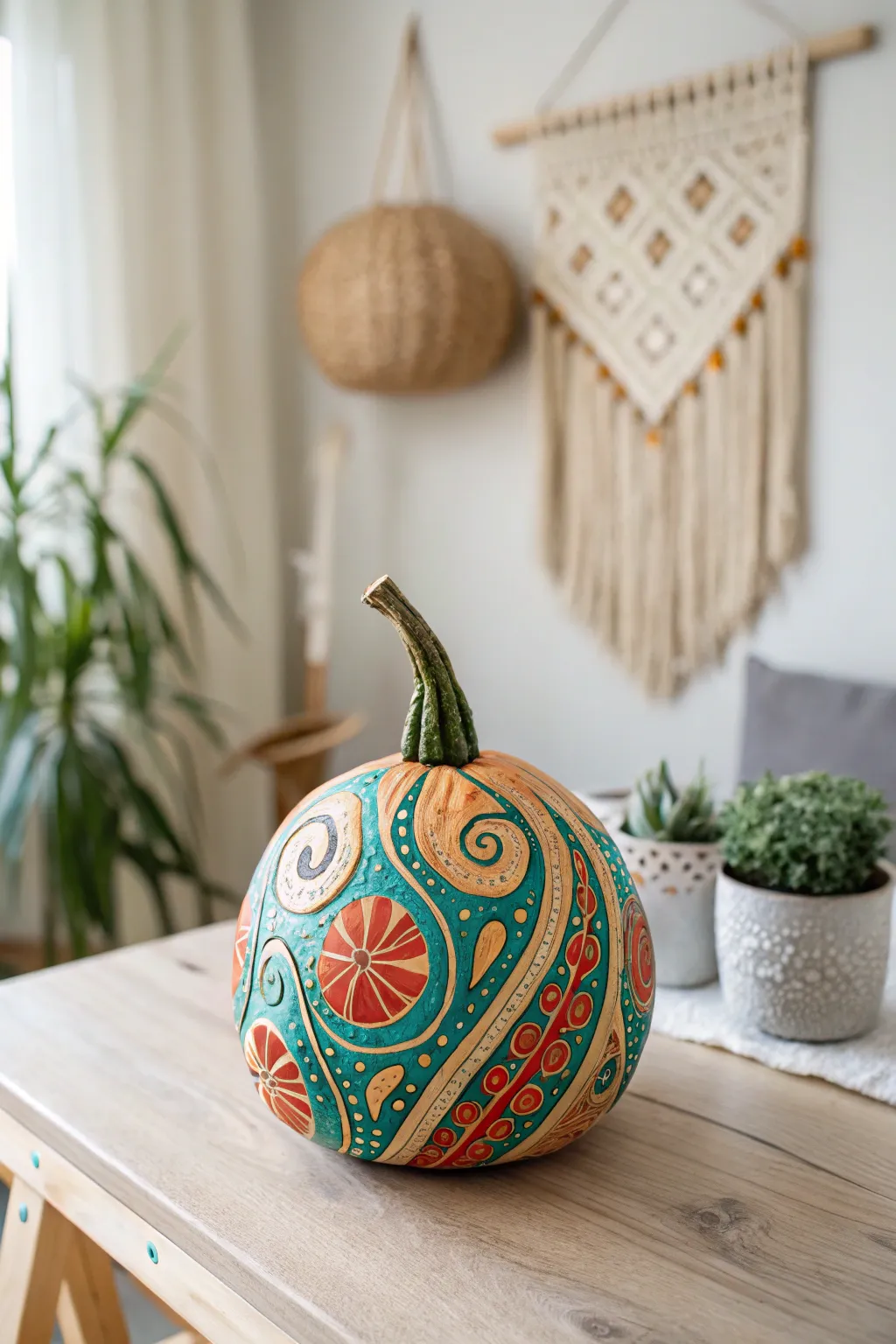 Discover the elegance of painted gourd art—where vibrant creativity meets minimalist charm.
