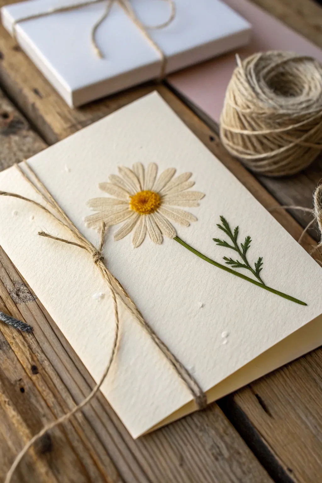 Embrace the charm of nature with a pressed flower card – where simplicity meets elegance.