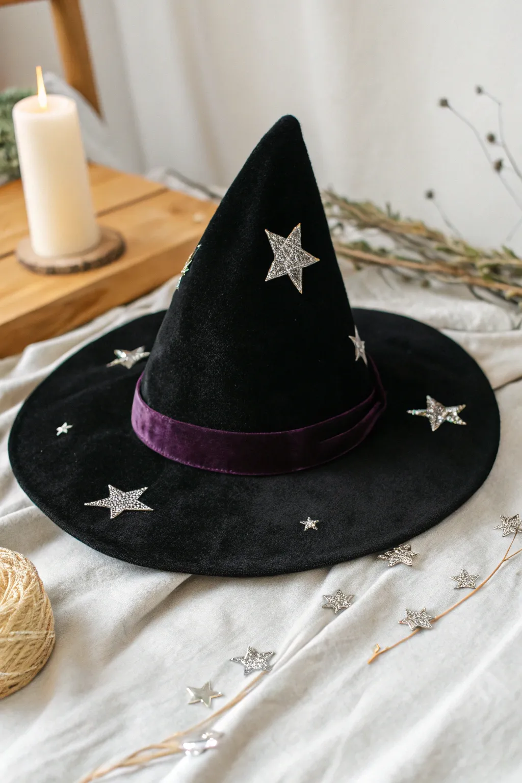 Embrace timeless magic with this classic witch hat, where simplicity meets elegance. Perfect for a bewitching Halloween look.