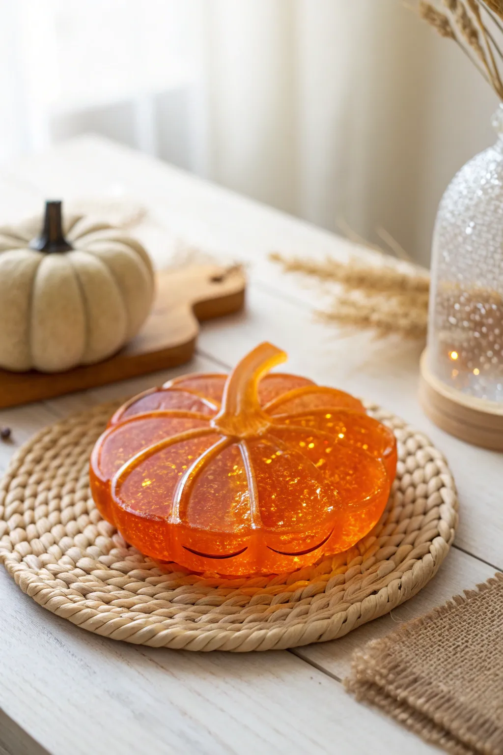 Add a touch of Halloween charm with these enchanting pumpkin resin coasters!