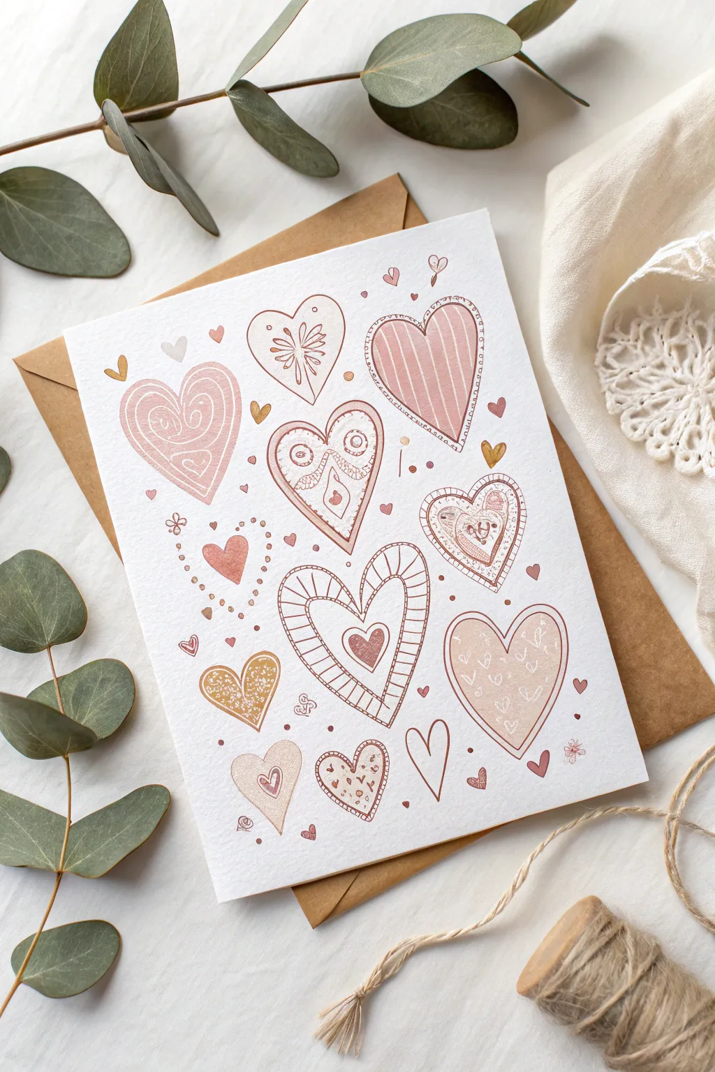 Craft your love story with heartfelt patterns. #ValentinesDayCard #MinimalistDesign