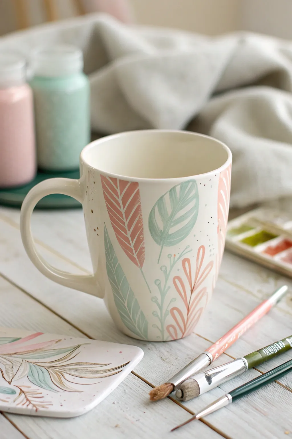 Elevate your morning routine with a touch of artistic flair—hand-painted ceramic mugs that blend style and sentiment.