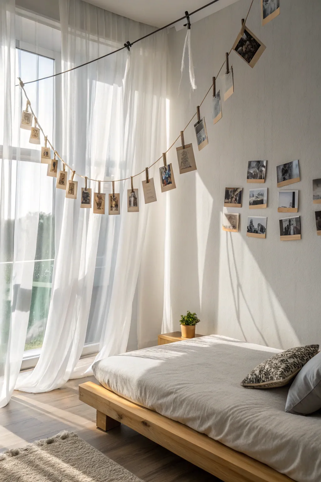 Elevate your space with a classic horizontal string of memories—simplicity meets elegance in this Scandinavian-Boho fusion.