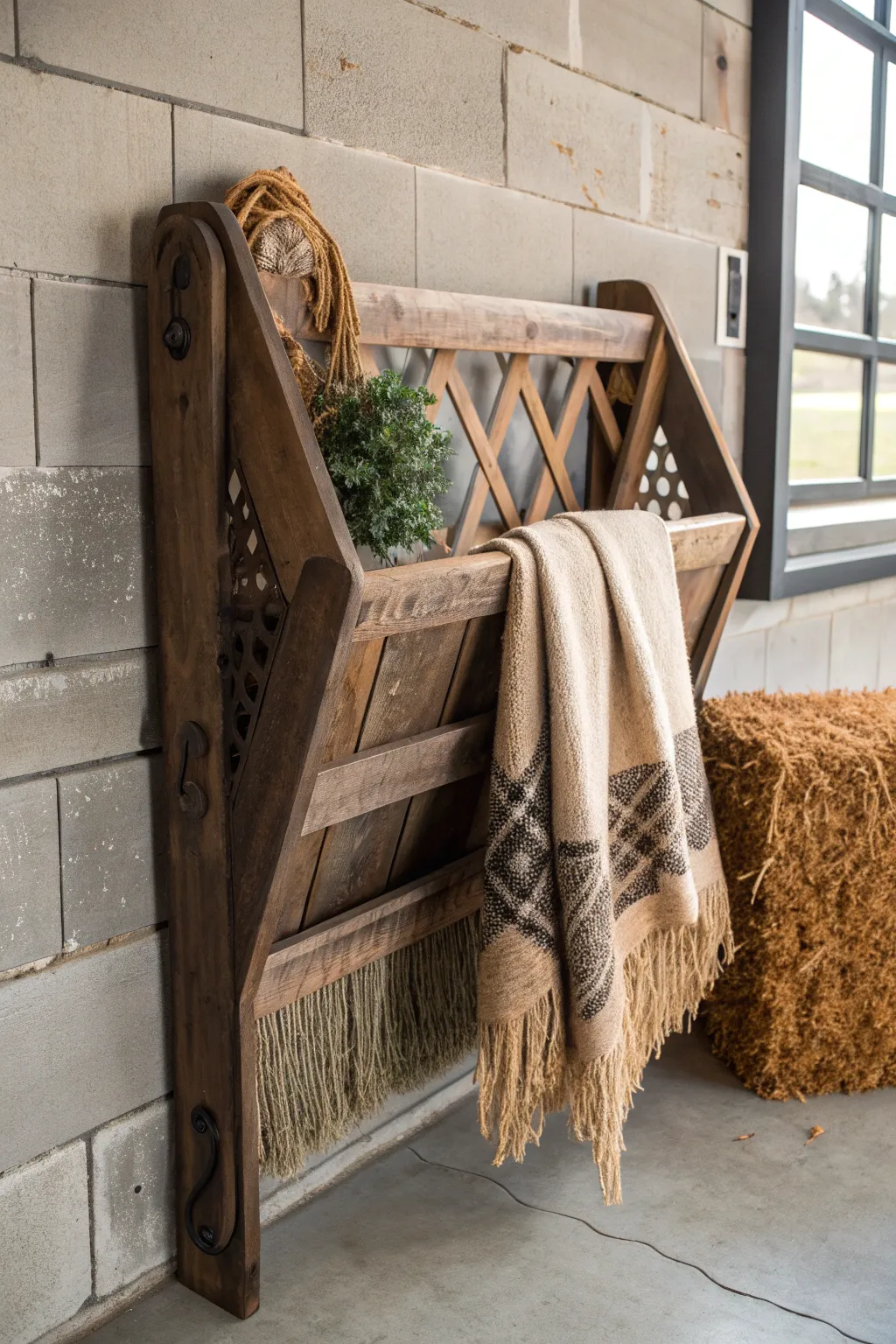 Transform your space with a wall-mounted hay feeder, merging rustic charm and modern functionality.
