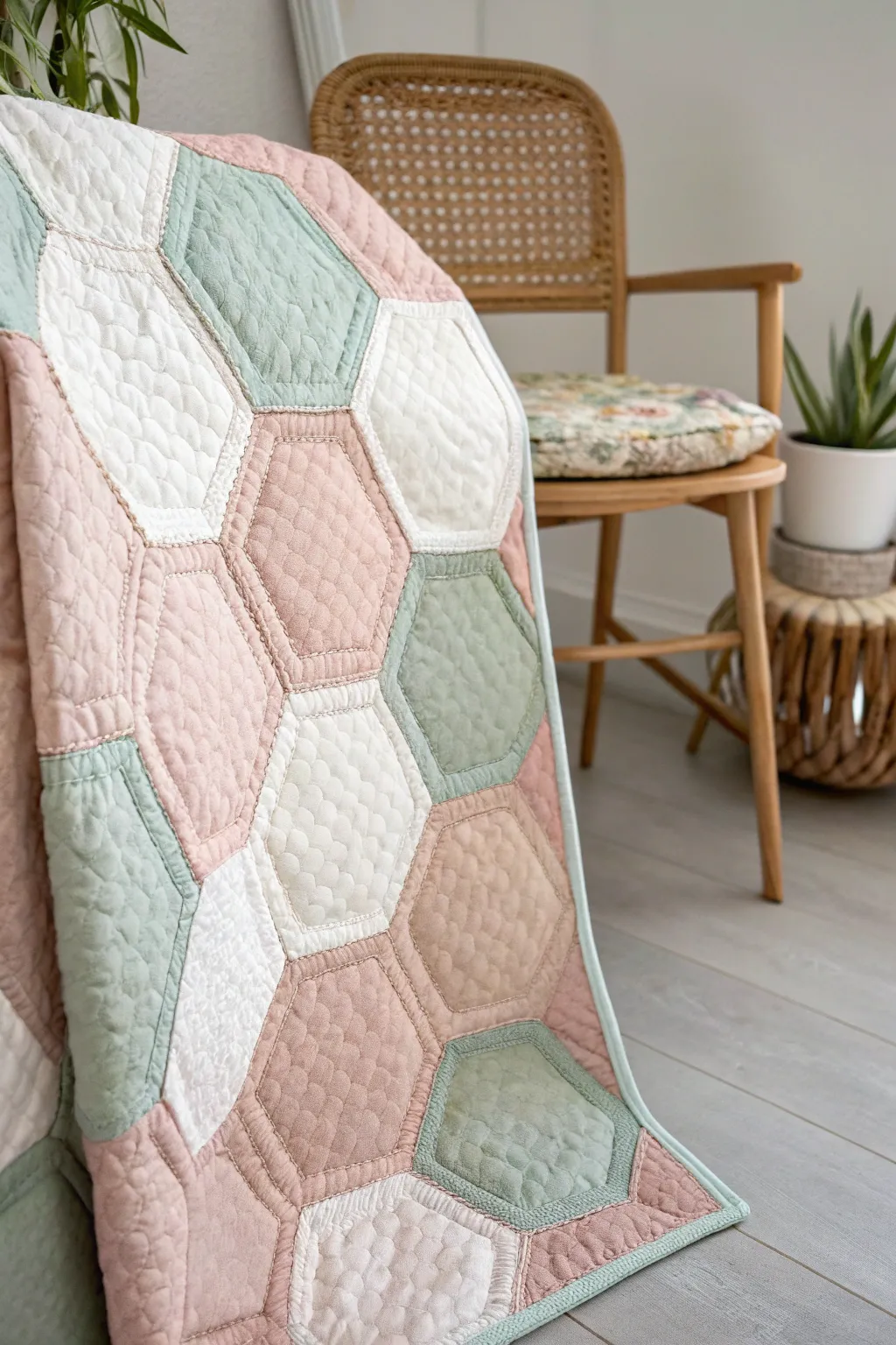 Embrace timeless comfort with a classic honeycomb quilt that brings nature's elegance into your space.