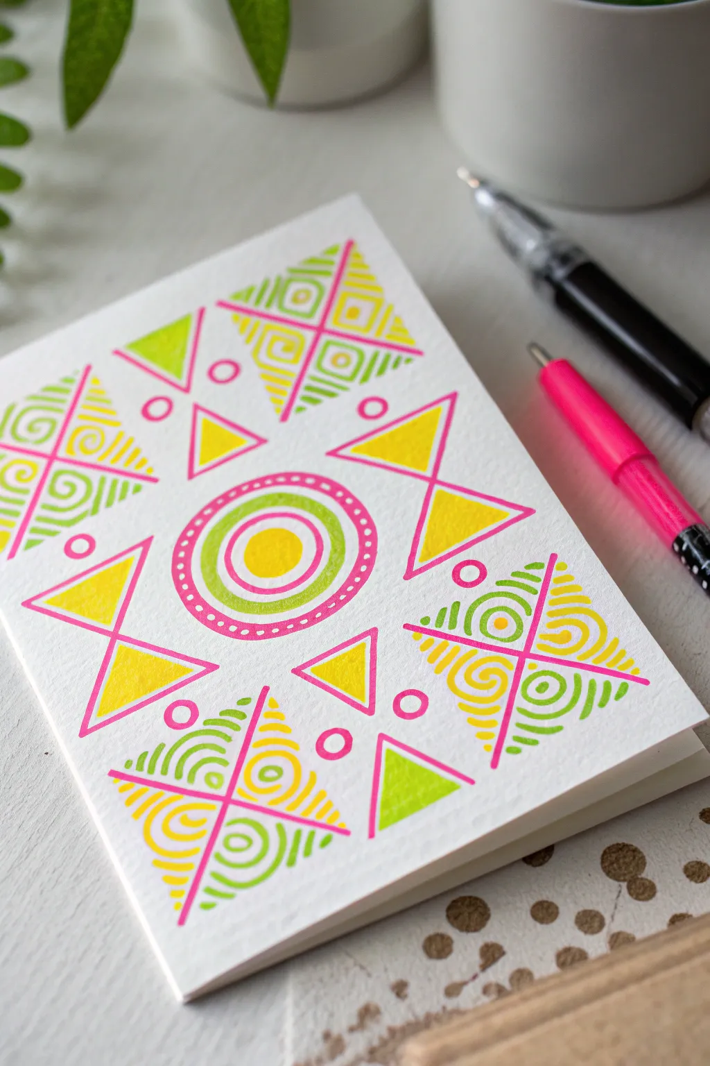 Transform your pages into modern art with highlighter geometry! #MinimalistArt #BohoVibes