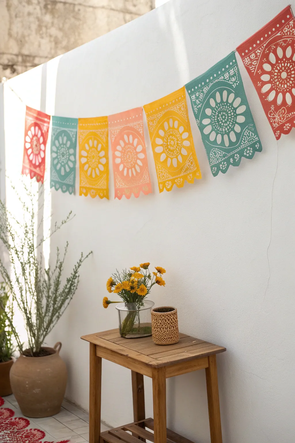 Celebrate the art of Papel Picado: where vibrant colors and intricate designs meet minimalist elegance.