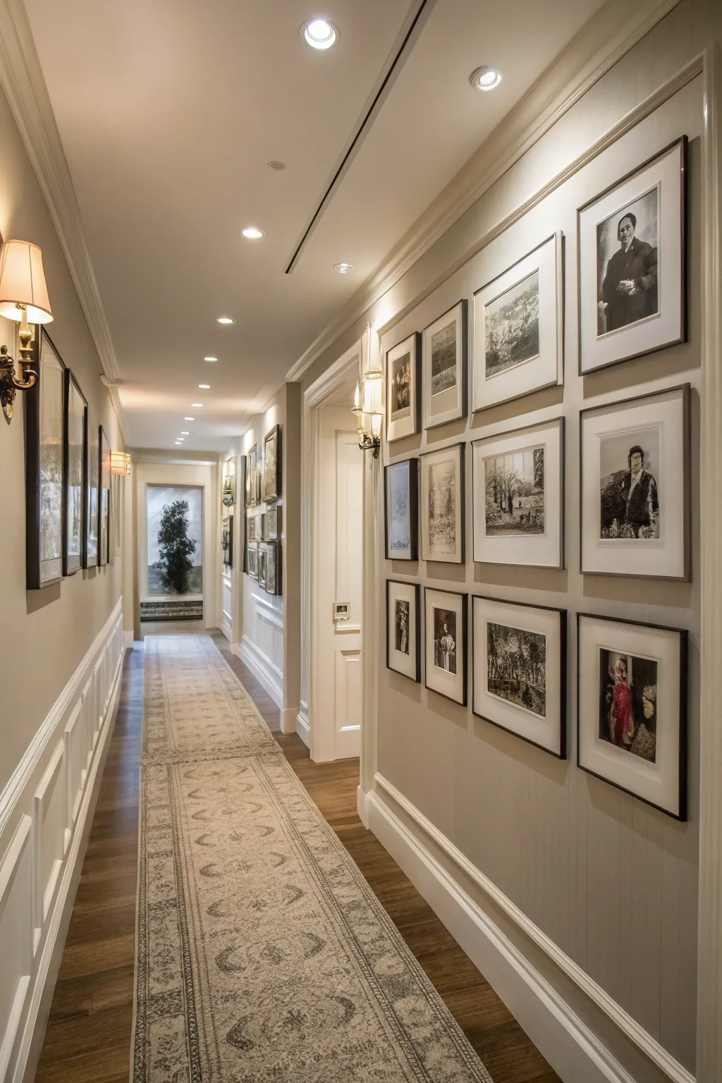 Transform your hallway with a photo gallery to honor loved ones.