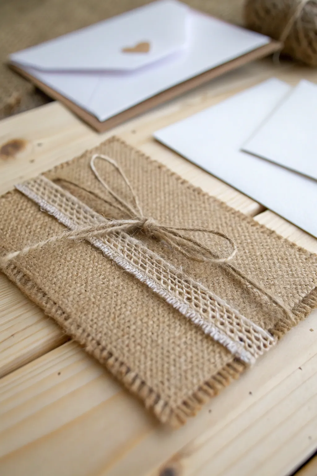 Embrace rustic charm with a touch of elegance—burlap invitations for your special day.