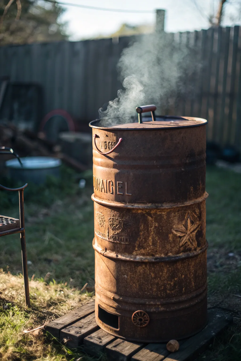 Craftsmanship at its finest: A transformed barrel smoker ready for BBQ magic.