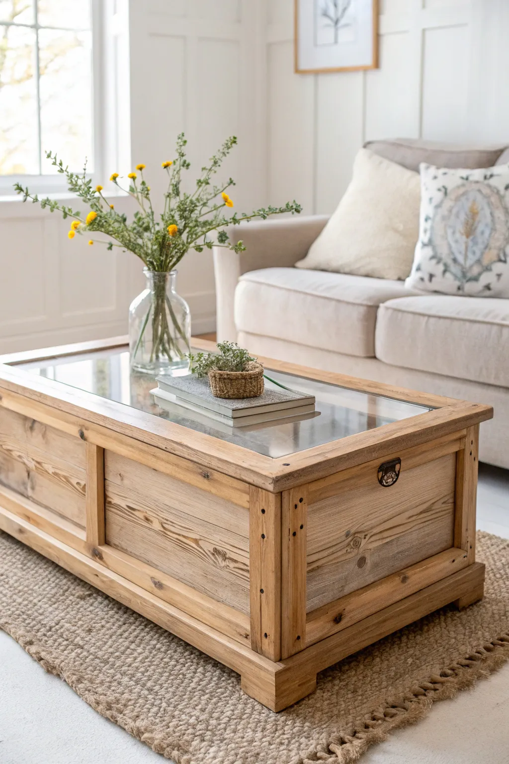 Transform tradition into style: An upcycled hope chest brings minimalist charm to your living space.