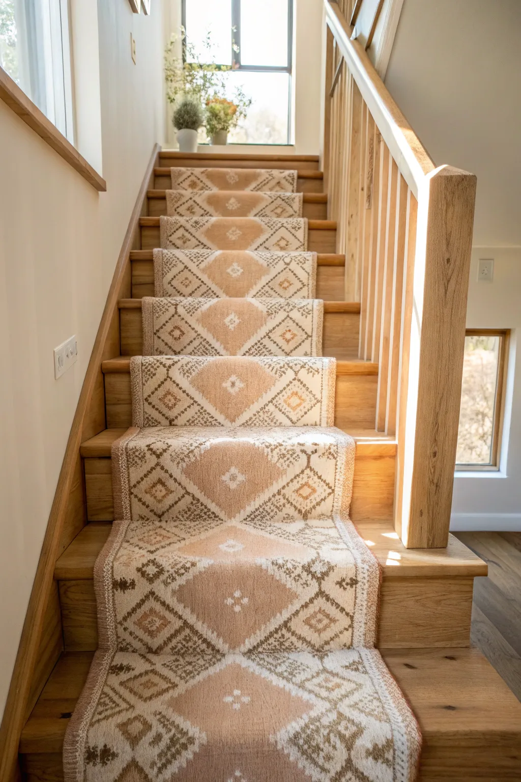 Elevate your staircase with a touch of boho elegance and Scandinavian charm.