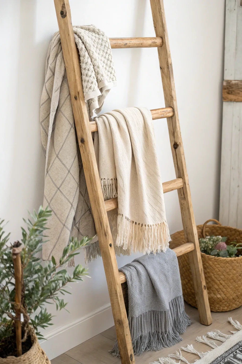 Elevate your cozy corner with a chic blanket ladder—where warmth meets minimalist beauty.