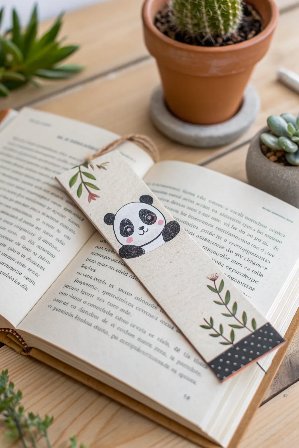 Add a touch of whimsy and craftsmanship to your reading with a panda bookmark!