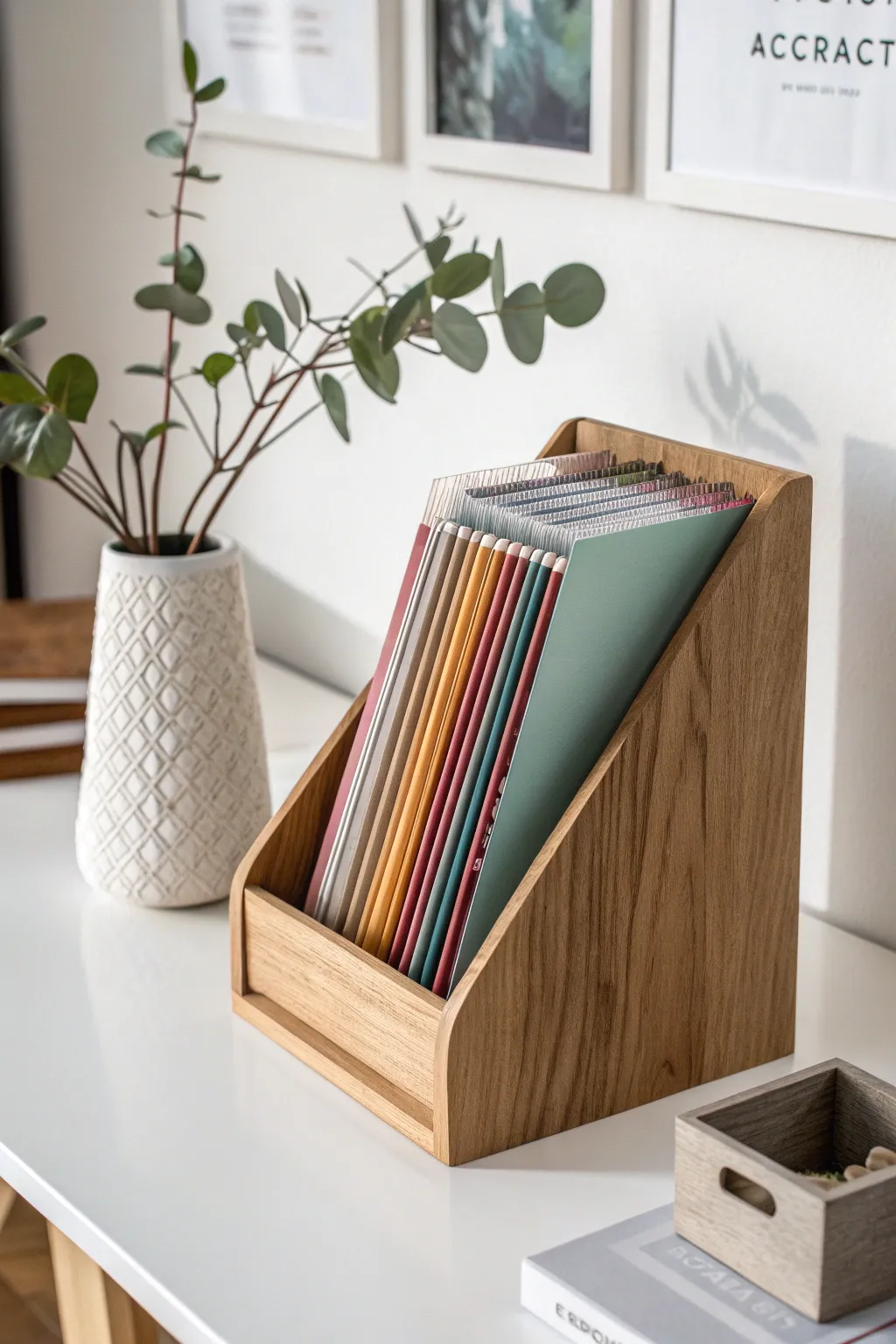 Transform your creative space with vertical storage that marries style and functionality. #ScandinavianBoho #CraftOrganization