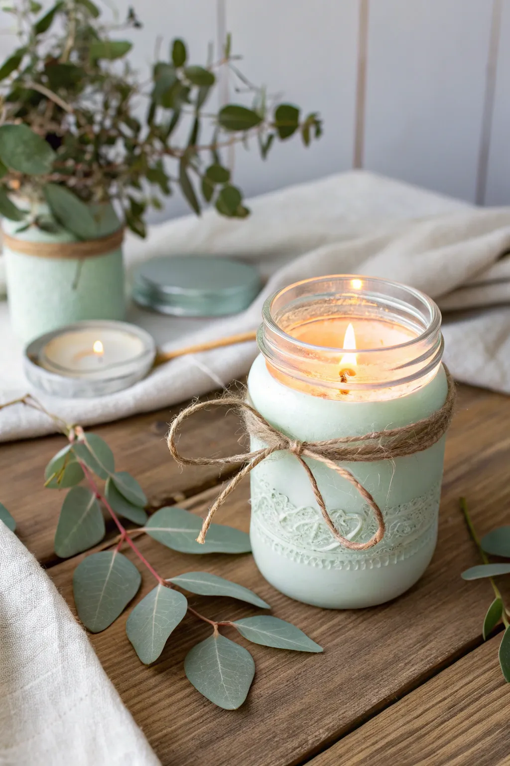 Transform your old jars into cozy candle holders with a touch of Scandinavian elegance.