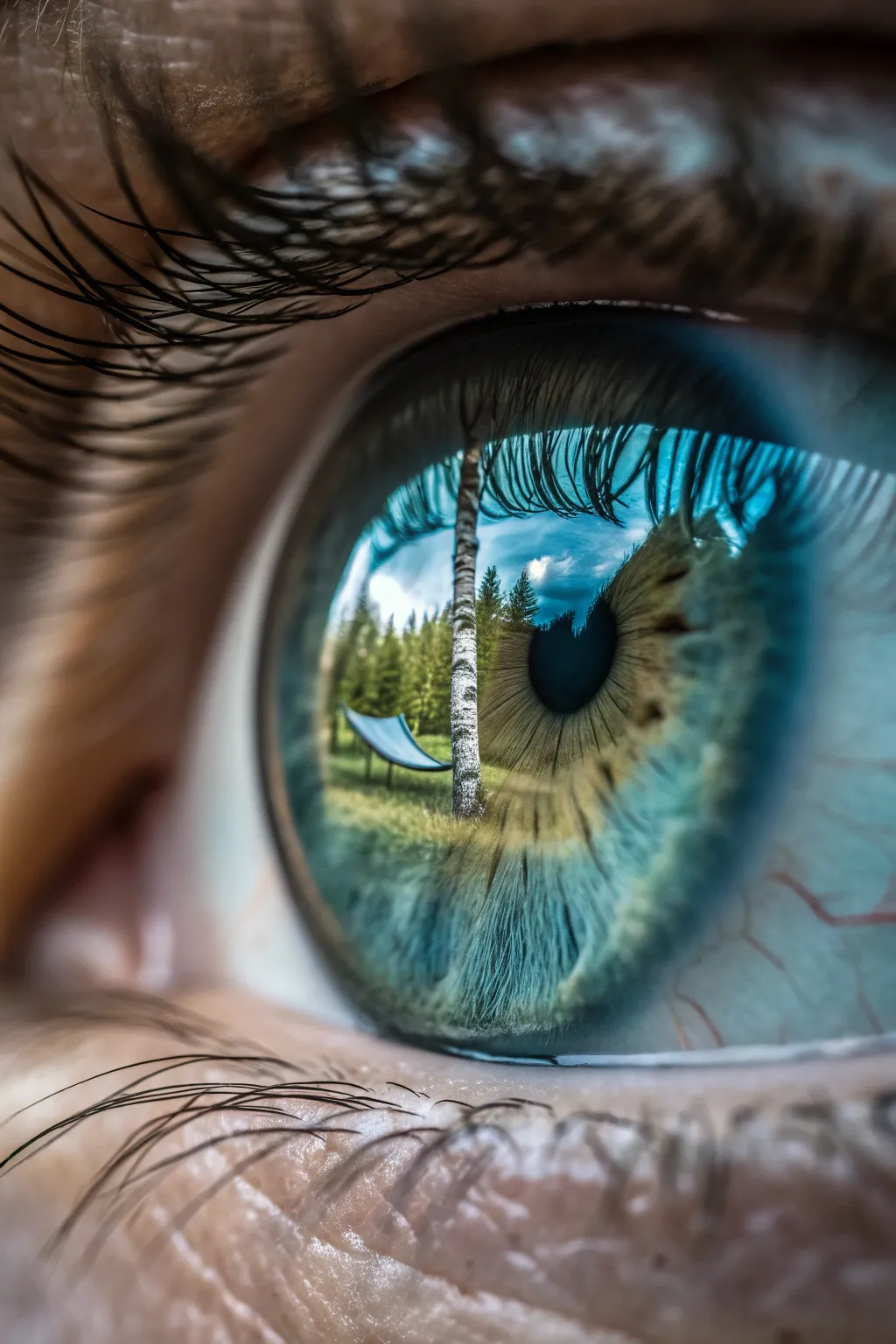 Discover the world within: a captivating reflection of nature's simplicity in the window to the soul.
