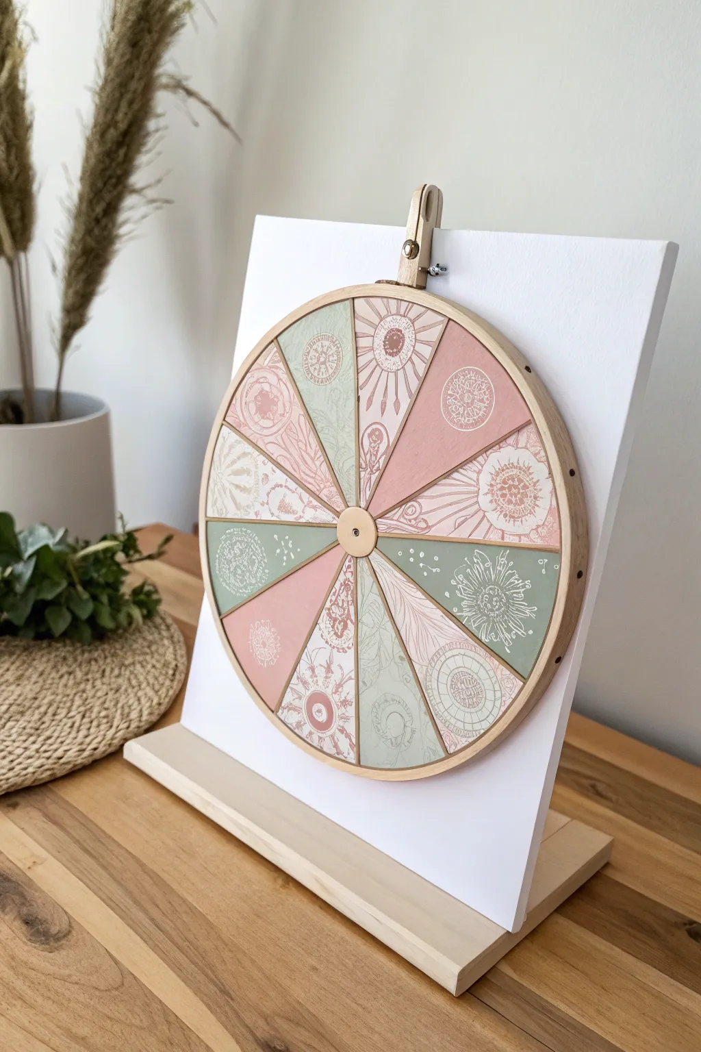 Discover a new fun fact every day with this beautifully crafted spin wheel, a perfect blend of minimalist simplicity and Boho charm.