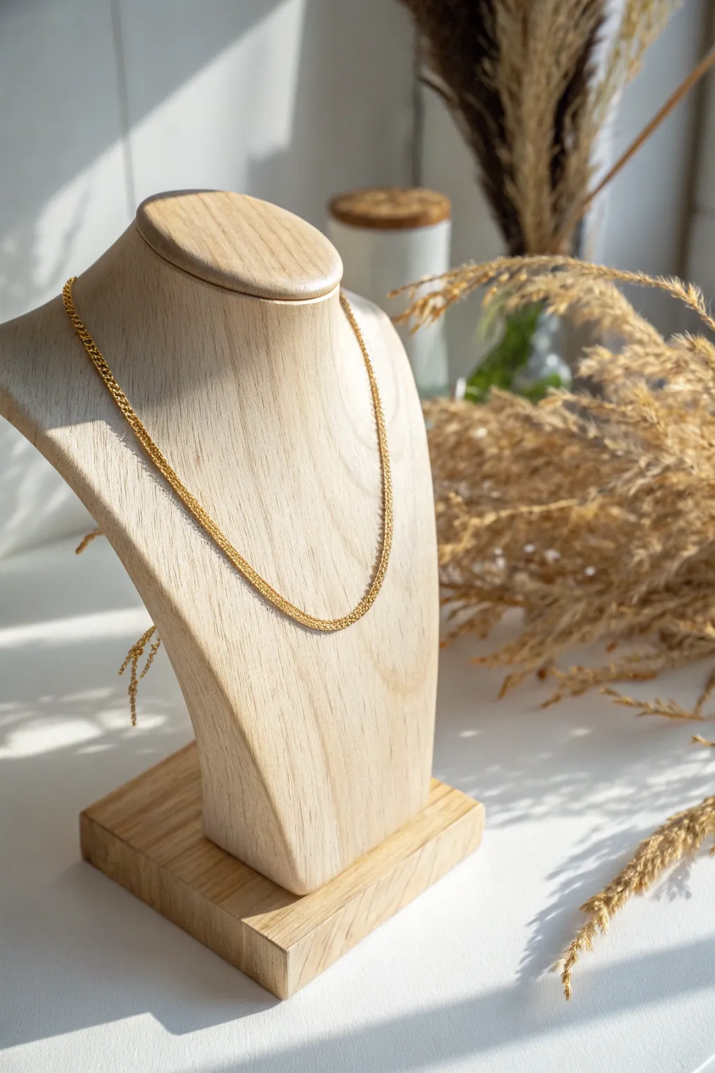 Timeless elegance with a minimalist twist: showcase your favorite pieces on a classic bust stand.