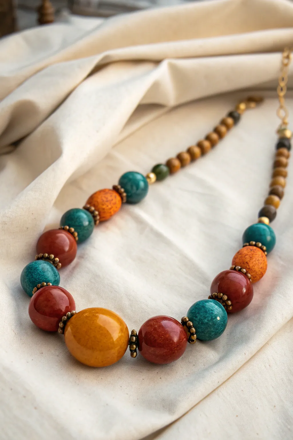 Add a splash of personality to your outfit with a handcrafted beaded statement necklace. 🌿✨