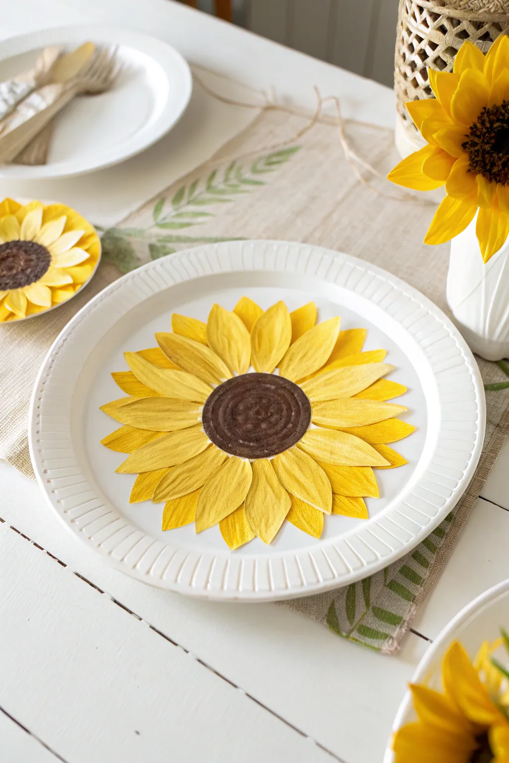 Bring a burst of sunshine indoors with these charming paper plate sunflowers, perfect for adding a touch of creativity and warmth to any space.