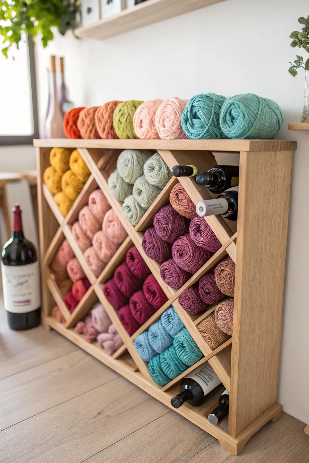 Transform your space with this chic yarn display idea - where minimalism meets boho charm!