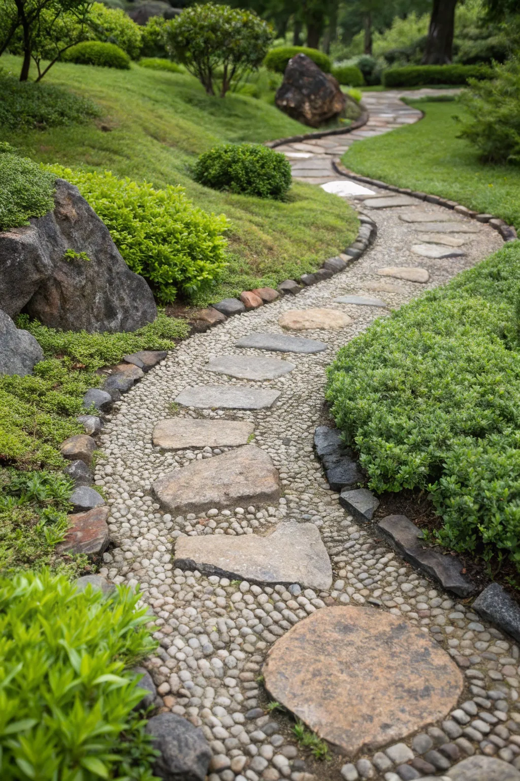 Guide your way through nature with a beautifully crafted stone path.