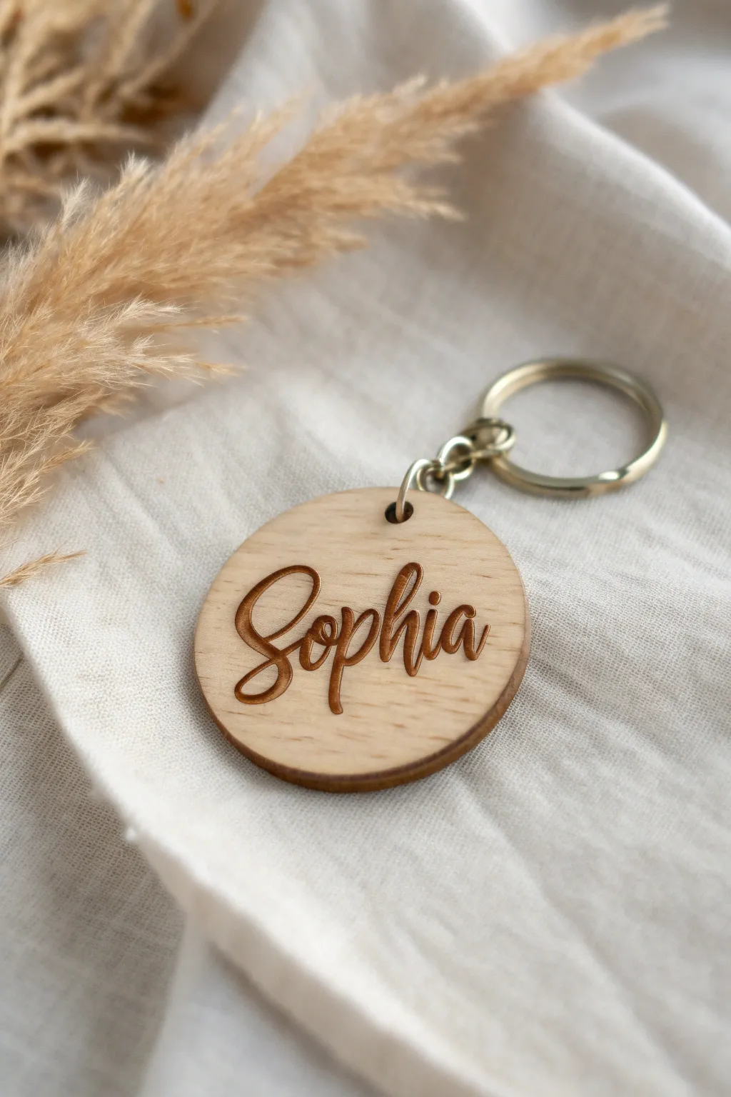 Add a touch of elegance to your keys with personalized laser-cut name keychains.