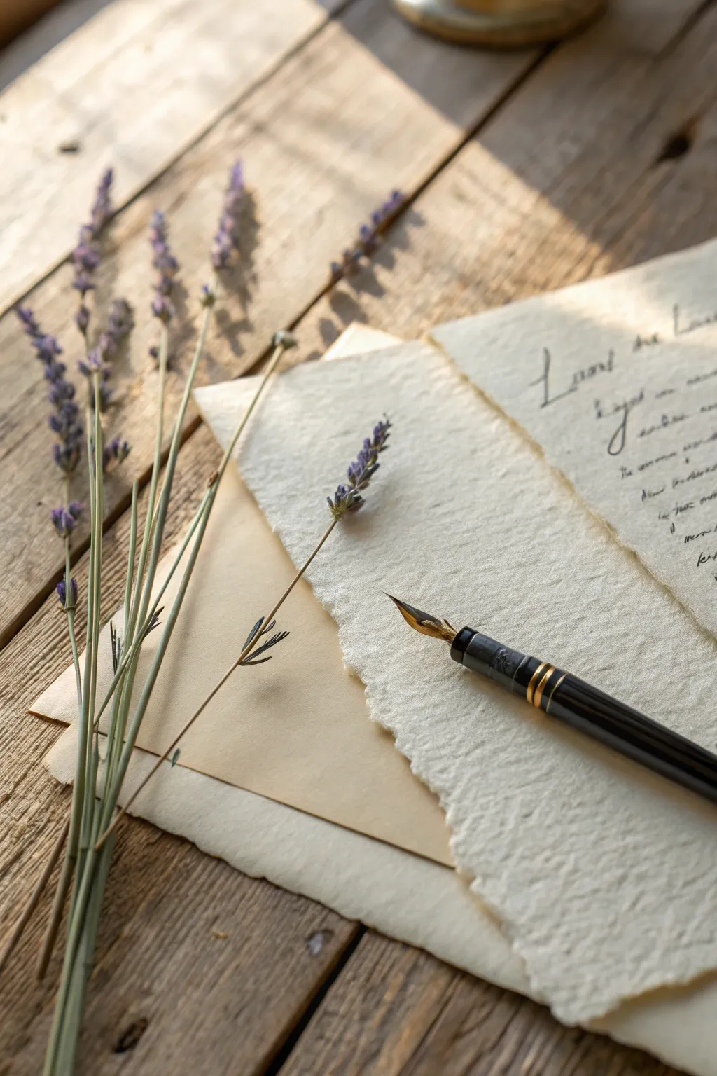 Express your love with a touch of elegance: a handmade letter on textured paper.