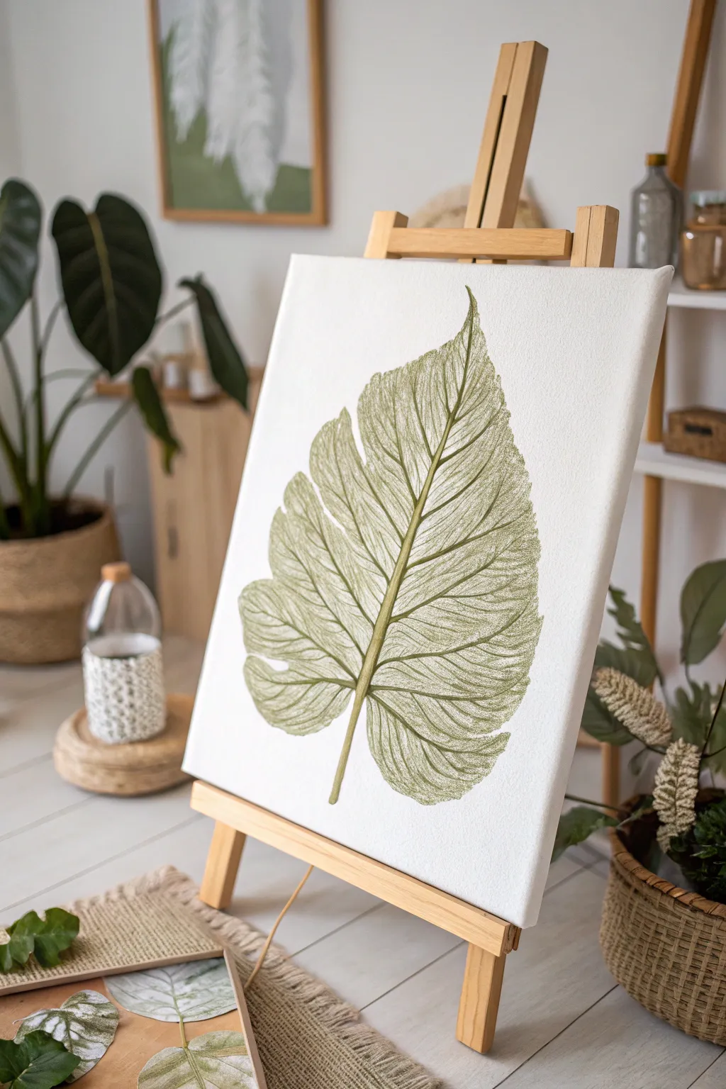 Nature's Artistry: Capturing the Elegance of Leaf Veins in Minimalist Style.