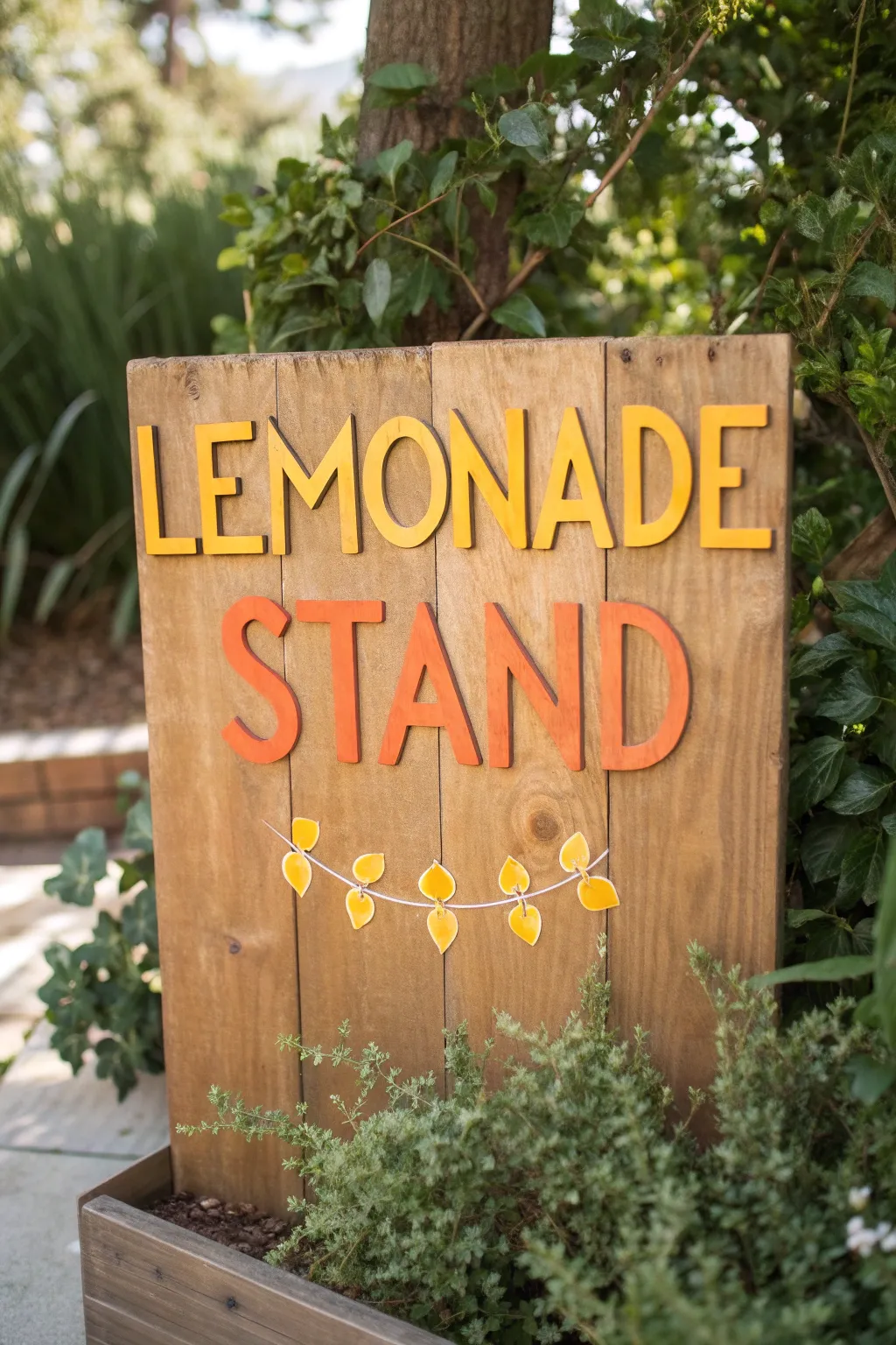Catch the eye with bold, sunny letters that promise refreshment and delight.