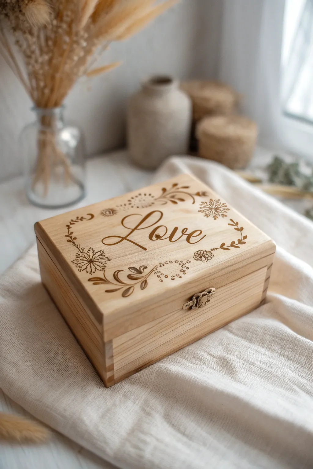 Capture timeless love with an engraved wooden keepsake box, where simplicity meets heartfelt craftsmanship.