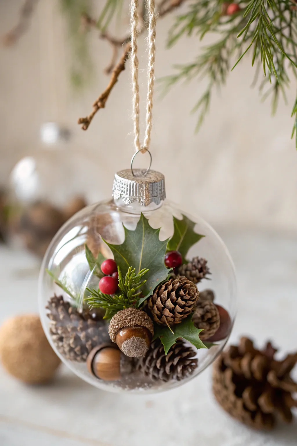 Bring a touch of nature to your holiday decor with handcrafted baubles.