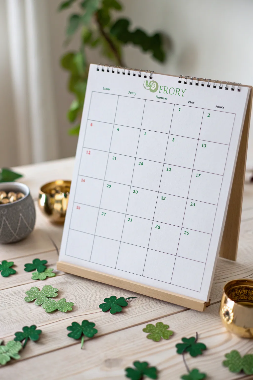 Embrace the luck of the Irish with a St. Patrick's Day calendar that combines simplicity and charm.