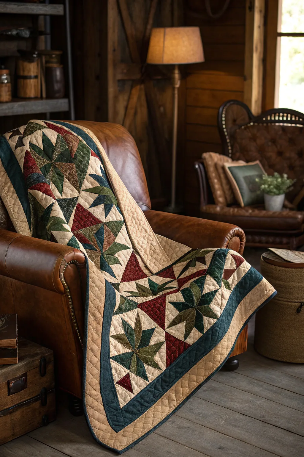 Wrap yourself in the warmth of nature with this earthy-toned quilt, perfect for adding a cozy vibe to any space.