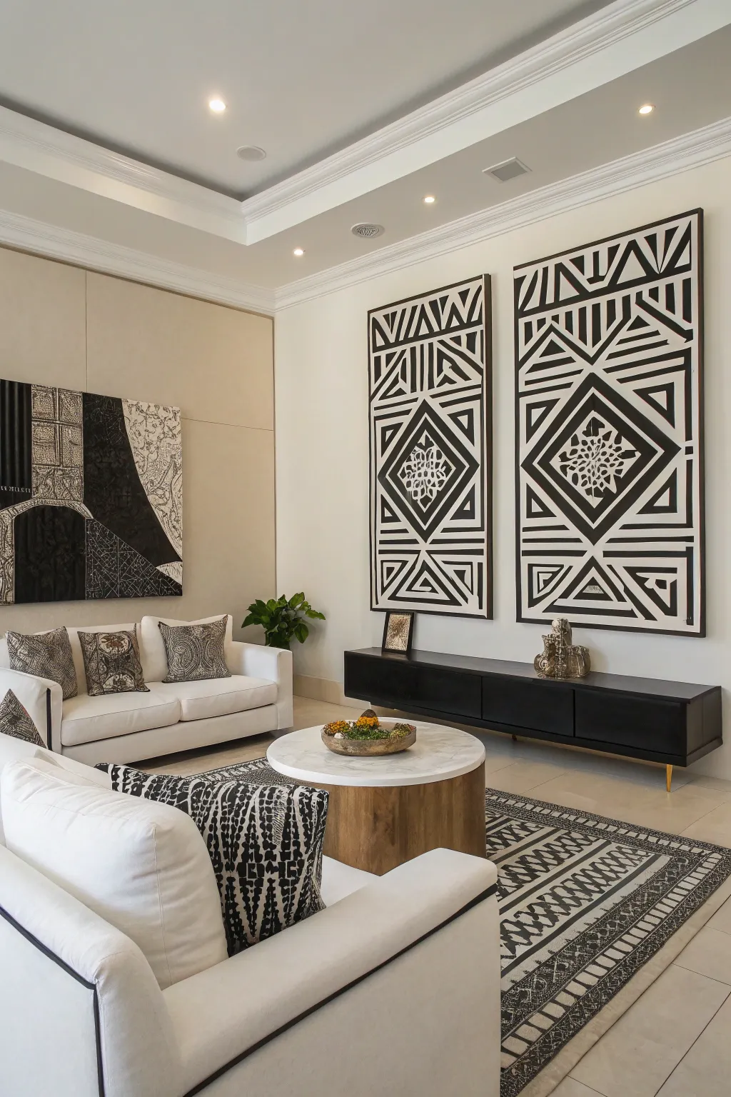 Geometric patterns bring a modern edge to your space.