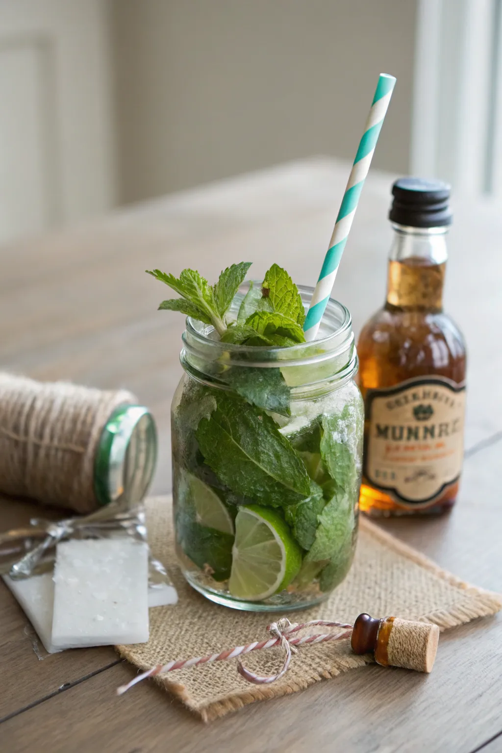 Sip in style: A classic mojito in a jar, perfect for gifting or savoring!