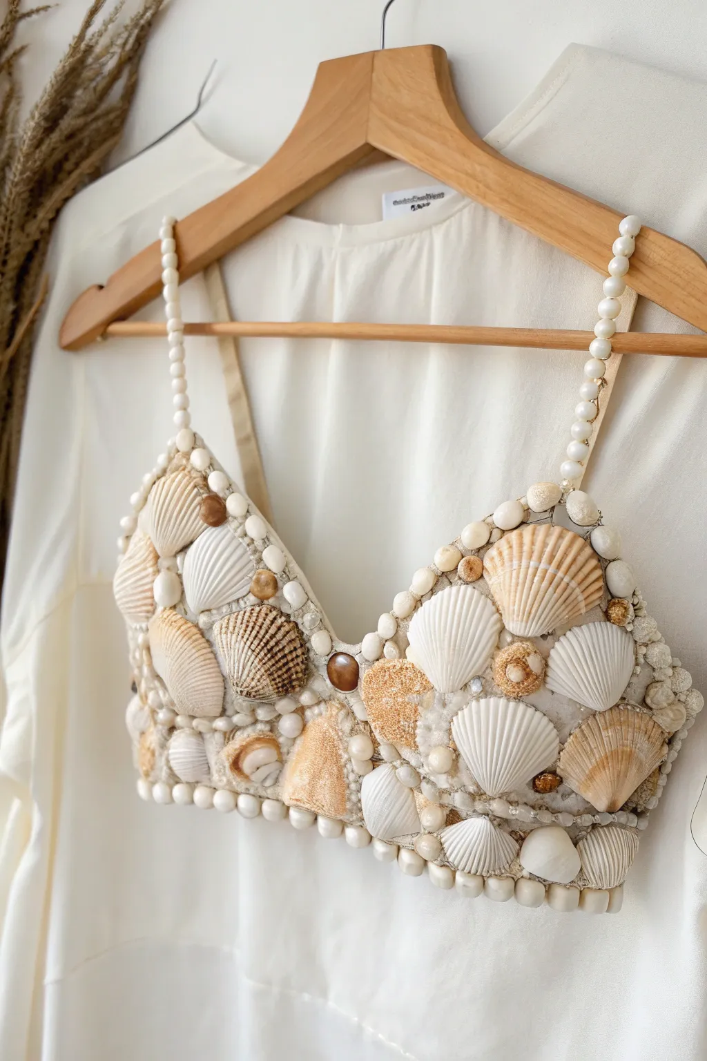 Dive into Seashell Elegance: A mermaid top that captures the art of simplicity and natural beauty.