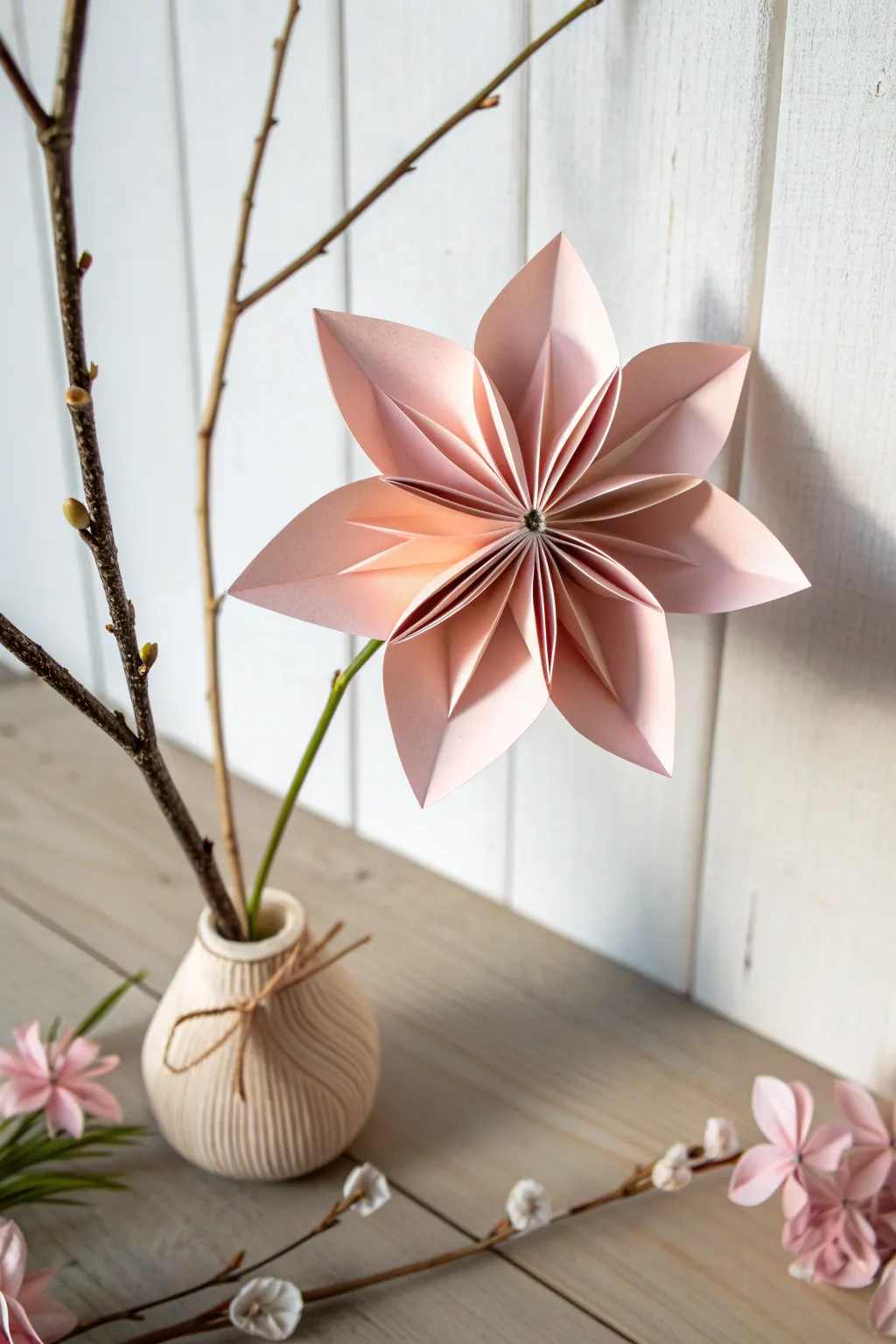 Add a touch of elegance with handcrafted origami flowers, perfect for brightening any space.