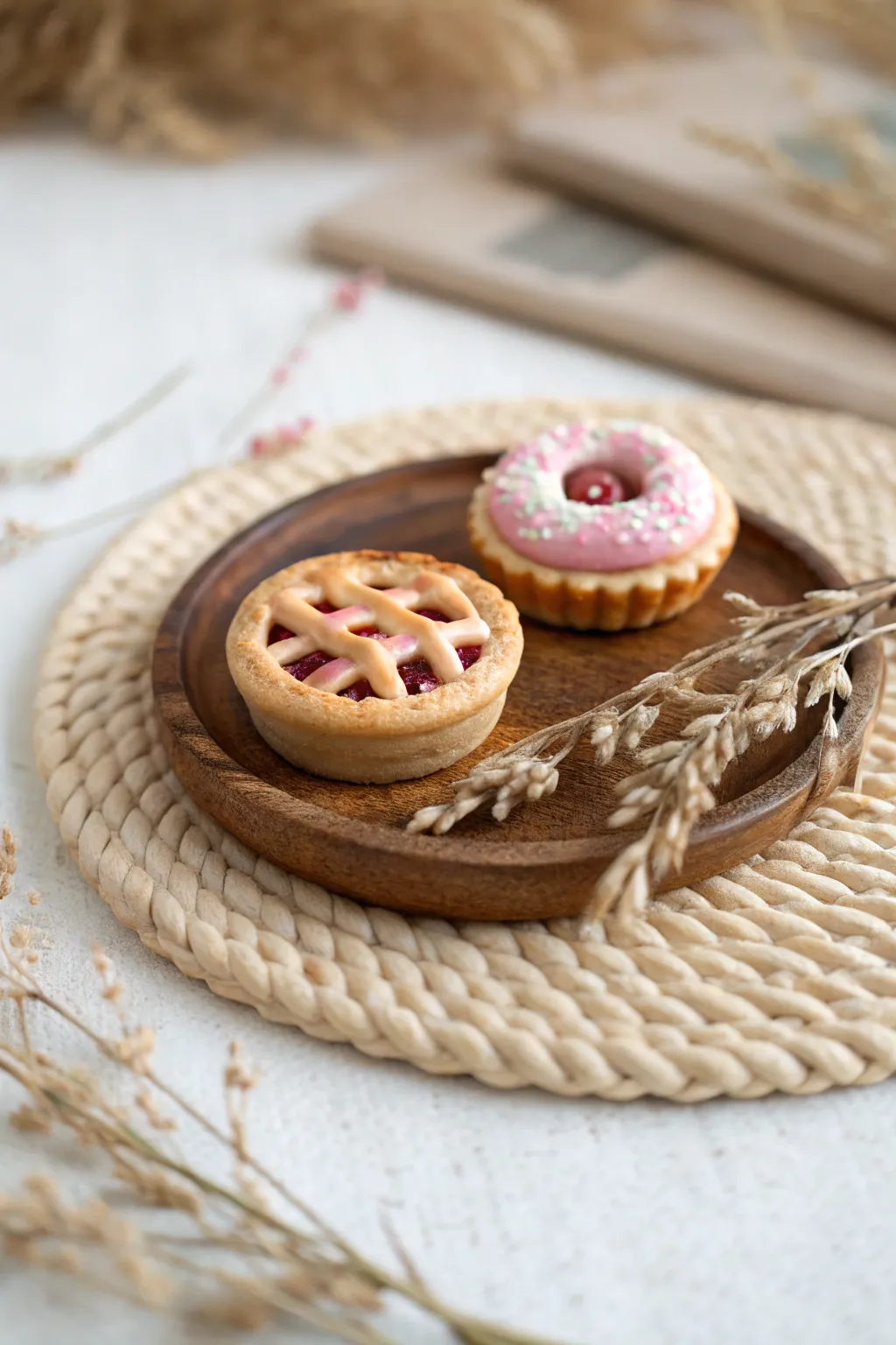 Delight in the artistry of tiny clay treats; where simplicity meets detailed craftsmanship.