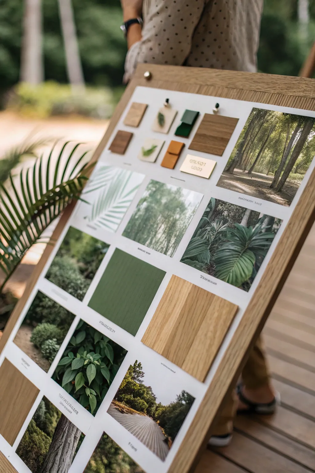 A serene nature-inspired mood board with earthy elements.