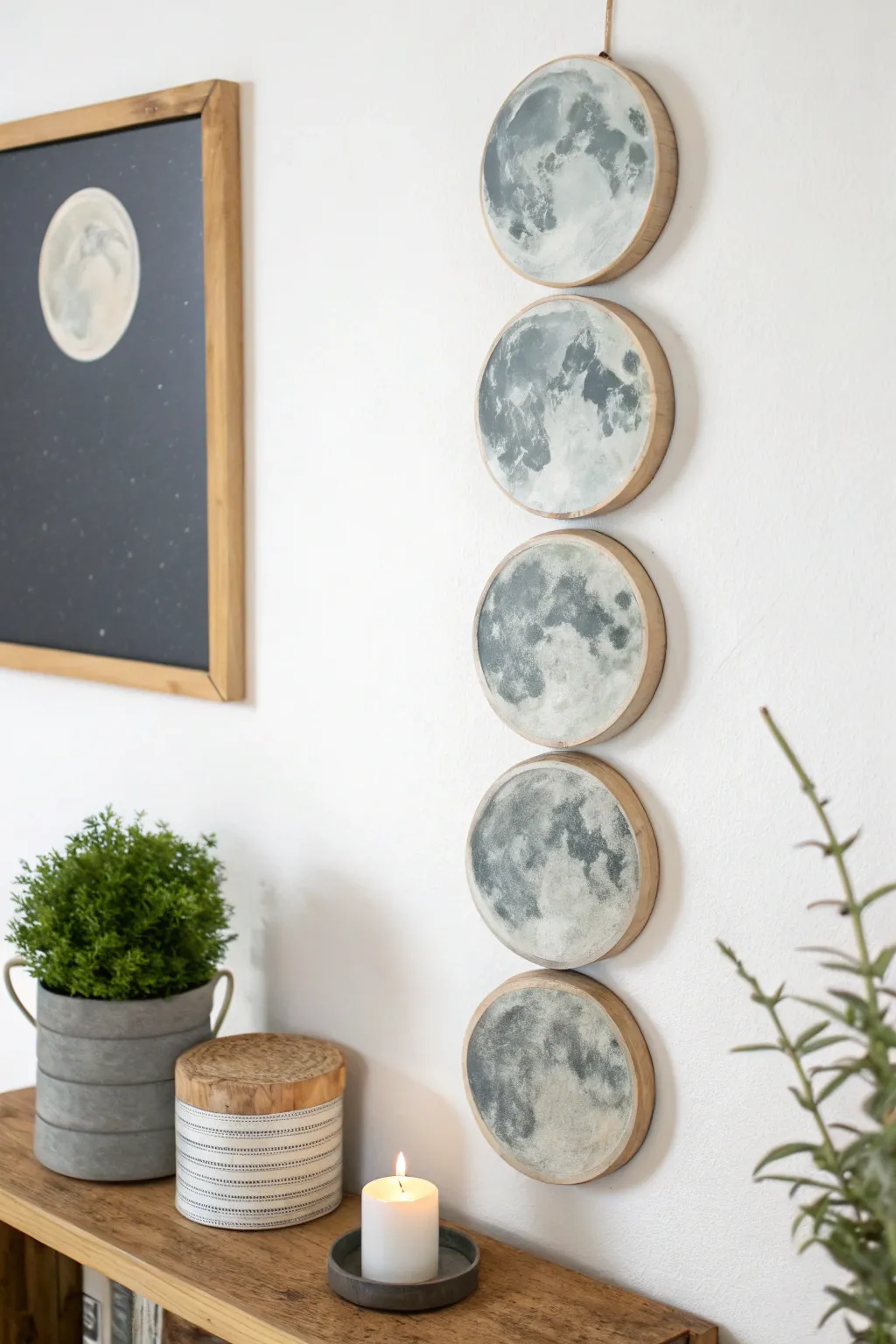Embrace the elegance of the cosmos with moon phase wall art—a perfect blend of minimalist design and boho warmth.